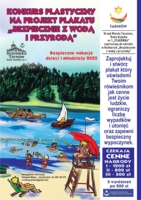 Plakat konkursu plastycznego "Bezpieczne z wodą i przyrodą"